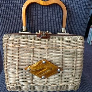 Vintage straw purse